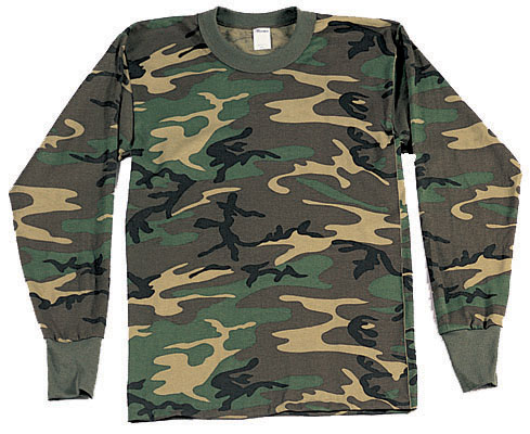 Woodland Camo T-Shirt These long sleeved t-shirts are made of a poly ...